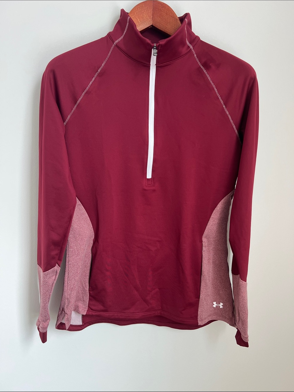 Under Armour | Men’s Burgundy Half-Zip Performance COLDGEAR Top #1370199 Sz M